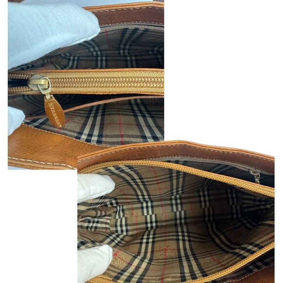 BURBERRY BROWN LEATHER SHOULDER BAG PRELOVED BURBERRY - Picture 9 of 13